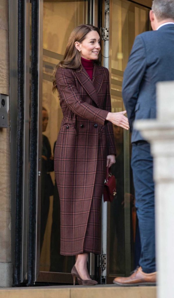 Kate Middleton in a Plaid Coat