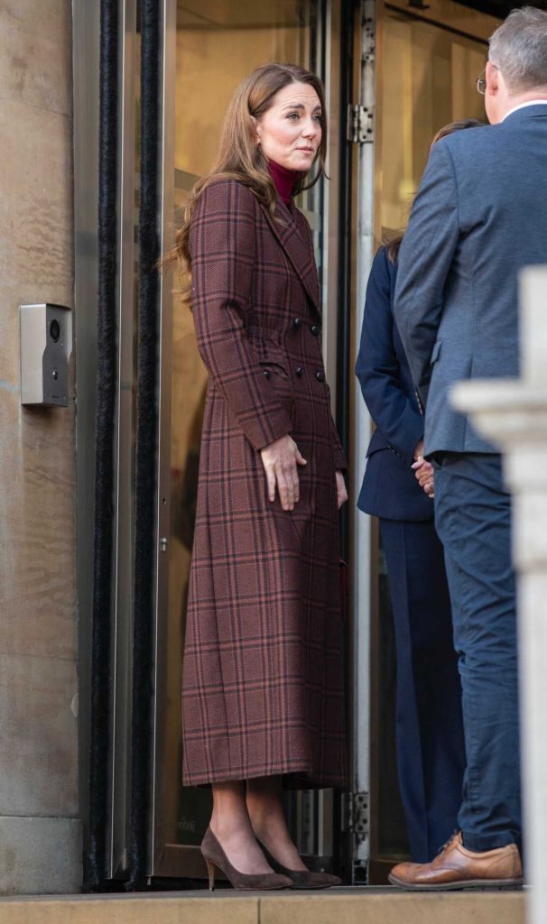 Kate Middleton in a Plaid Coat