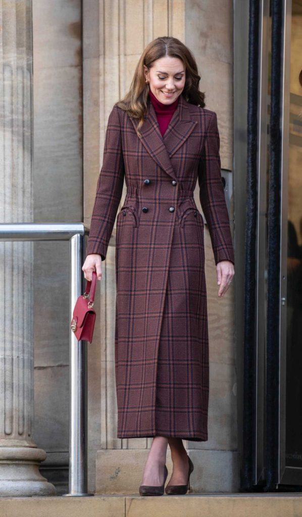 Kate Middleton in a Plaid Coat