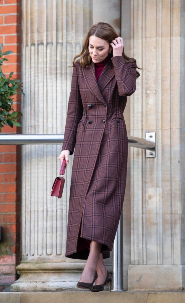 Kate Middleton in a Plaid Coat