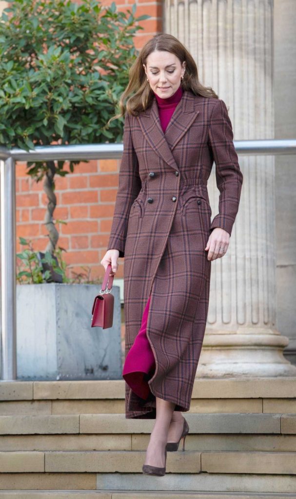 Kate Middleton in a Plaid Coat