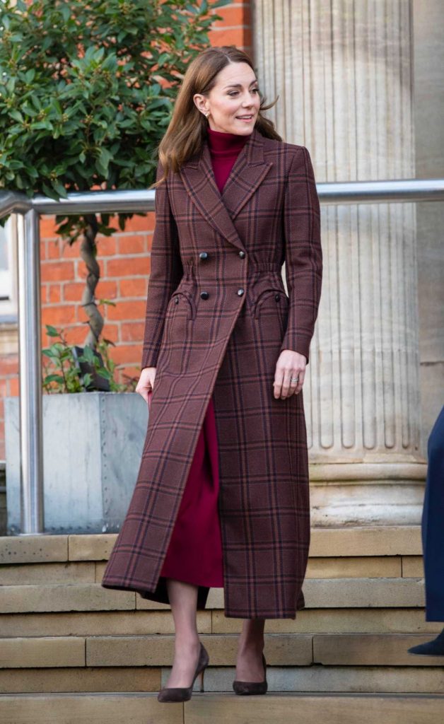 Kate Middleton in a Plaid Coat