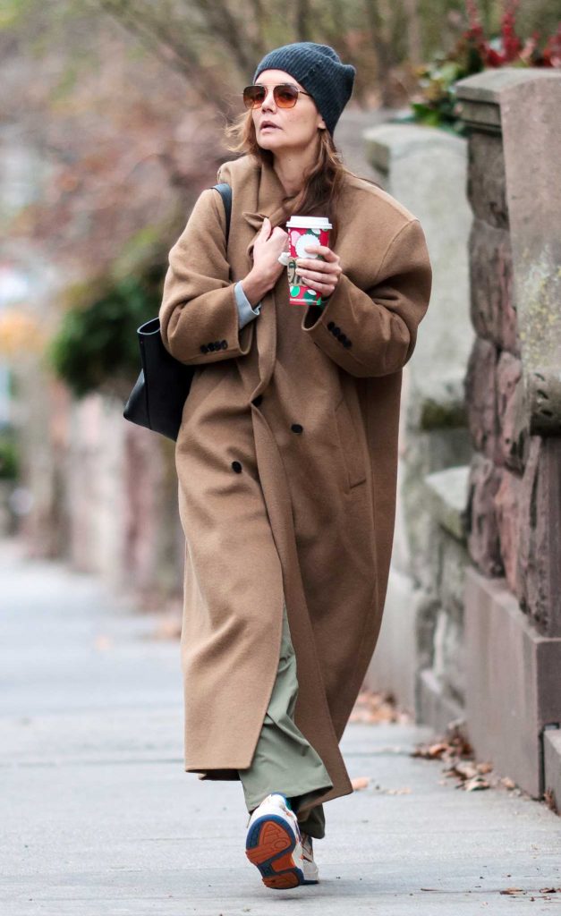 Katie Holmes in a Tan Coat