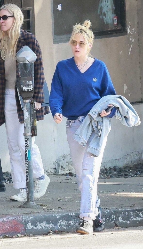 Kristen Stewart in a Blue Jumper