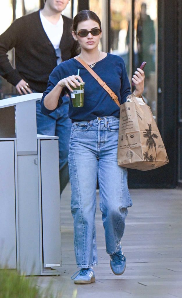 Lucy Hale in a Blue Sneakers