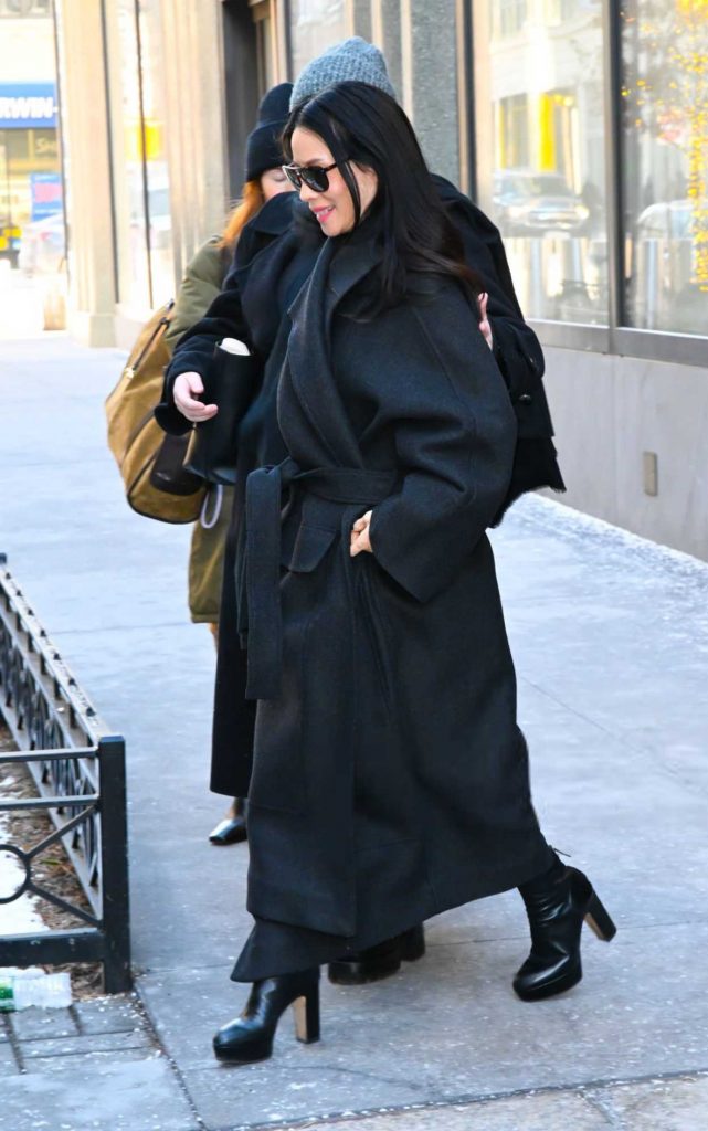 Lucy Liu in a Black Coat