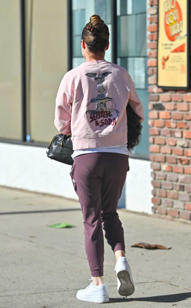 Miranda Cosgrove in a Pink Sweatshirt