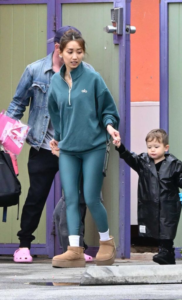 Brenda Song in a Turquoise Leggings