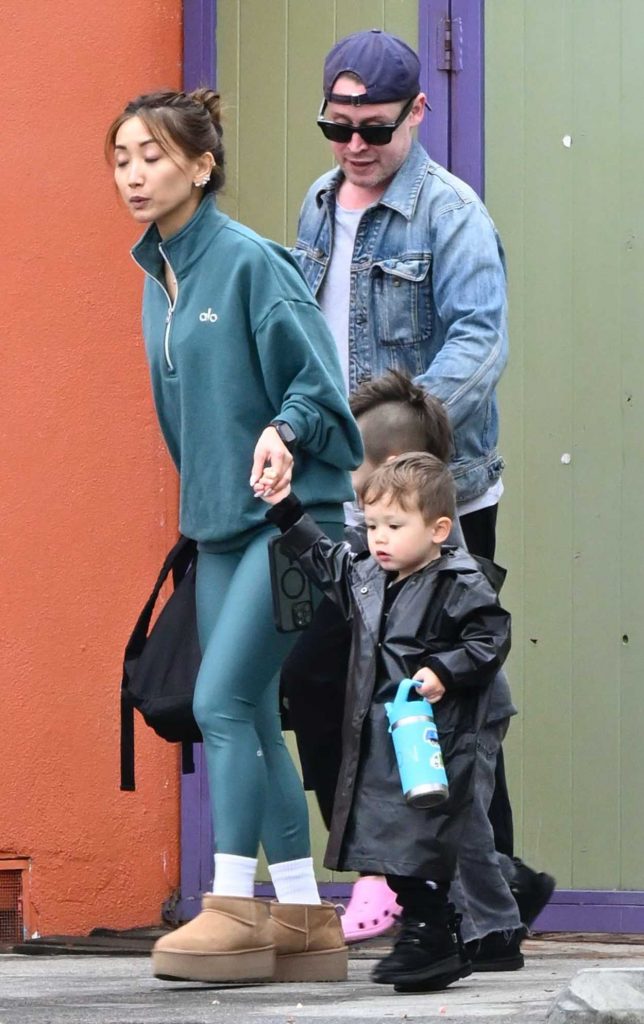 Brenda Song in a Turquoise Leggings