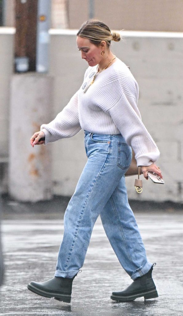 Hilary Duff in a White Sweater