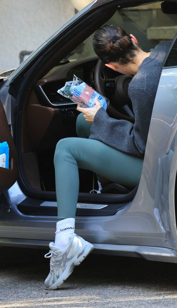 Kendall Jenner in an Olive Leggings