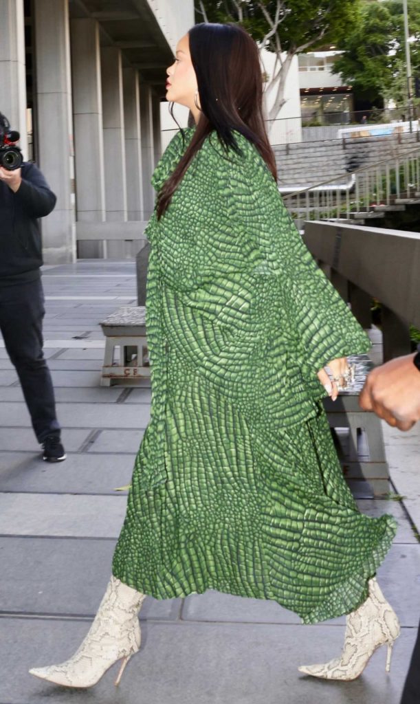 Rihanna in a Green Dress