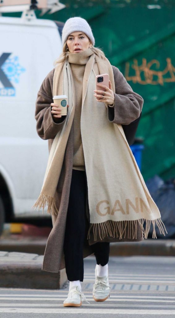 Vanessa Kirby in a Tan Coat