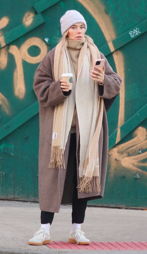 Vanessa Kirby in a Tan Coat