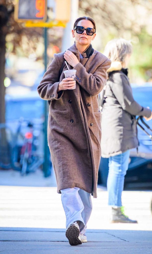 Katie Holmes in a Tan Coat