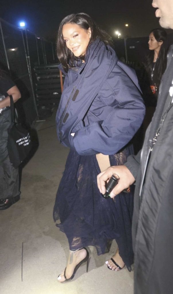 Rihanna in a Blue Jacket