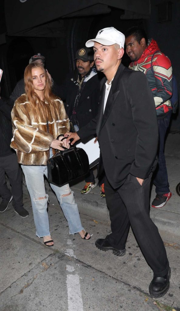 Ashlee Simpson in a Blue Ripped Jeans