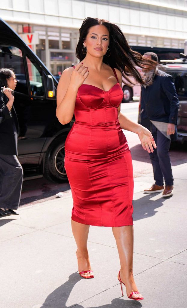 Ashley Graham in a Red Dress