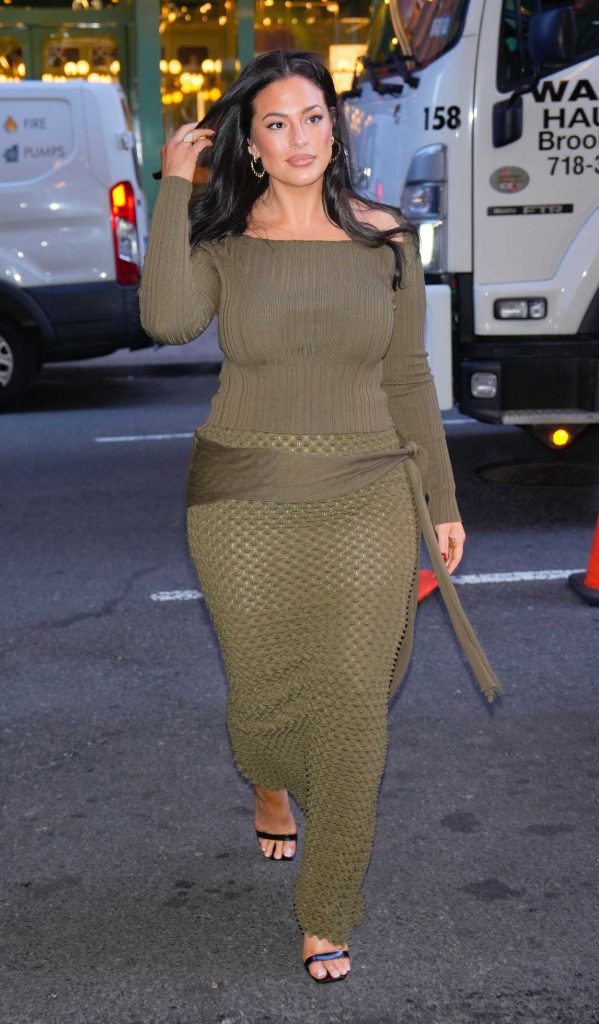 Ashley Graham in an Olive Ensemble