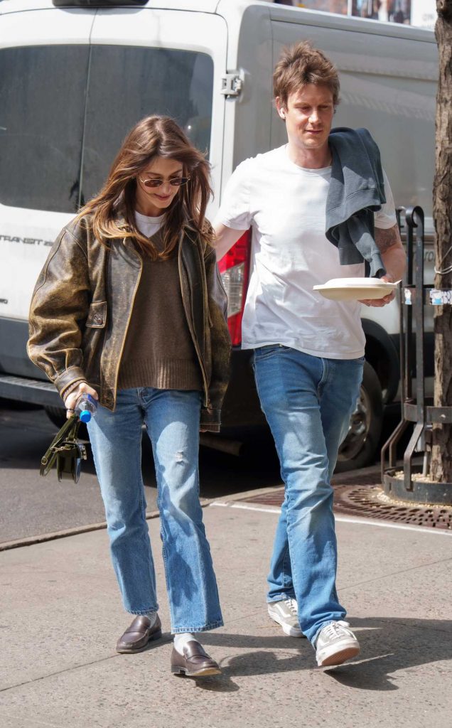 Daisy Edgar-Jones in a Leather Jacket