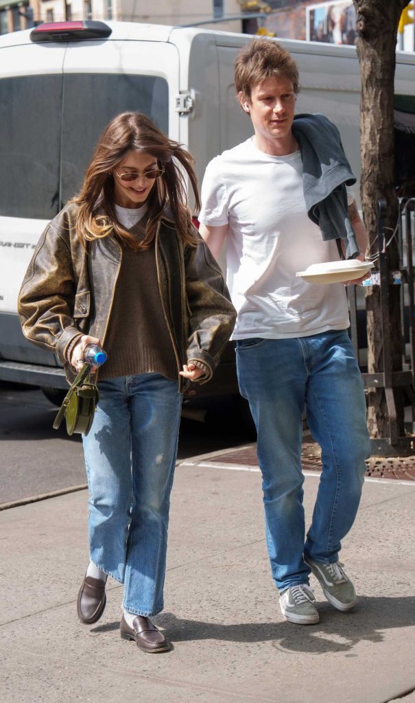 Daisy Edgar-Jones in a Leather Jacket