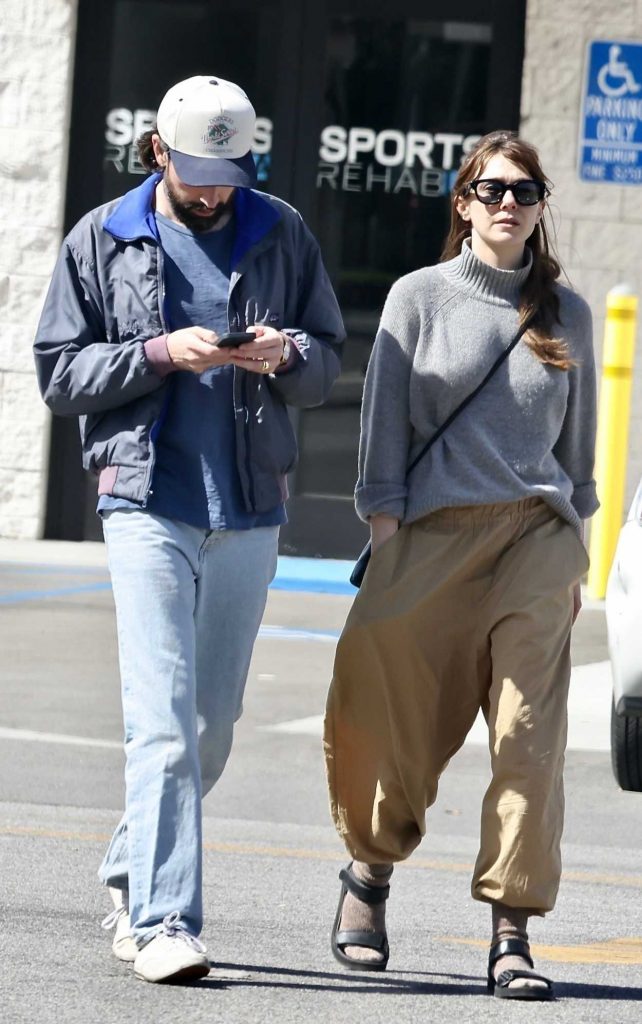 Elizabeth Olsen in a Grey Sweater