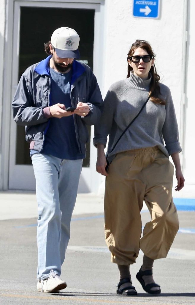 Elizabeth Olsen in a Grey Sweater