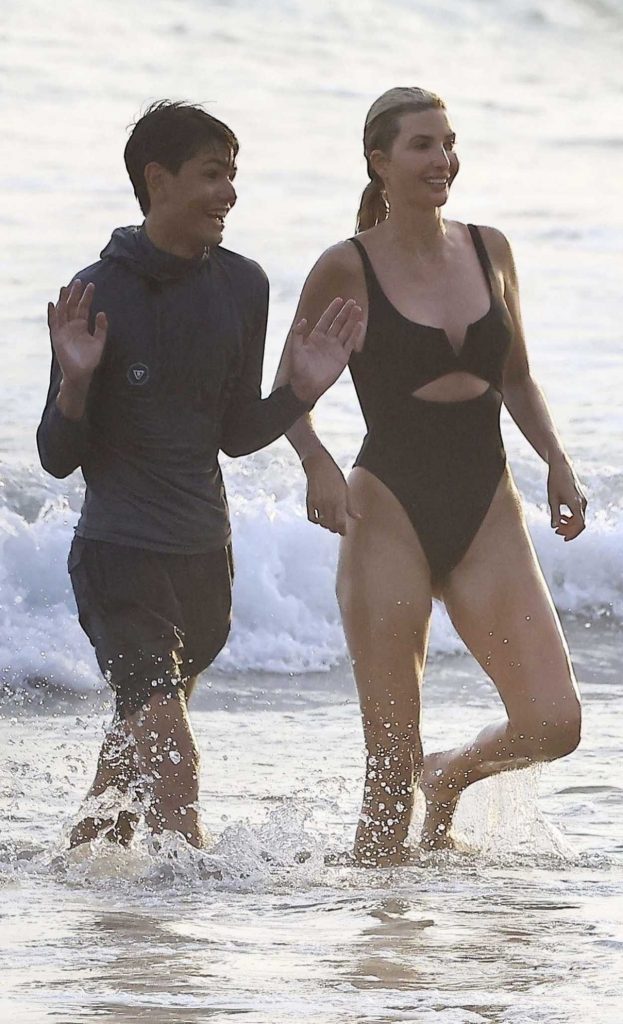 Ivanka Trump in a Black Swimsuit
