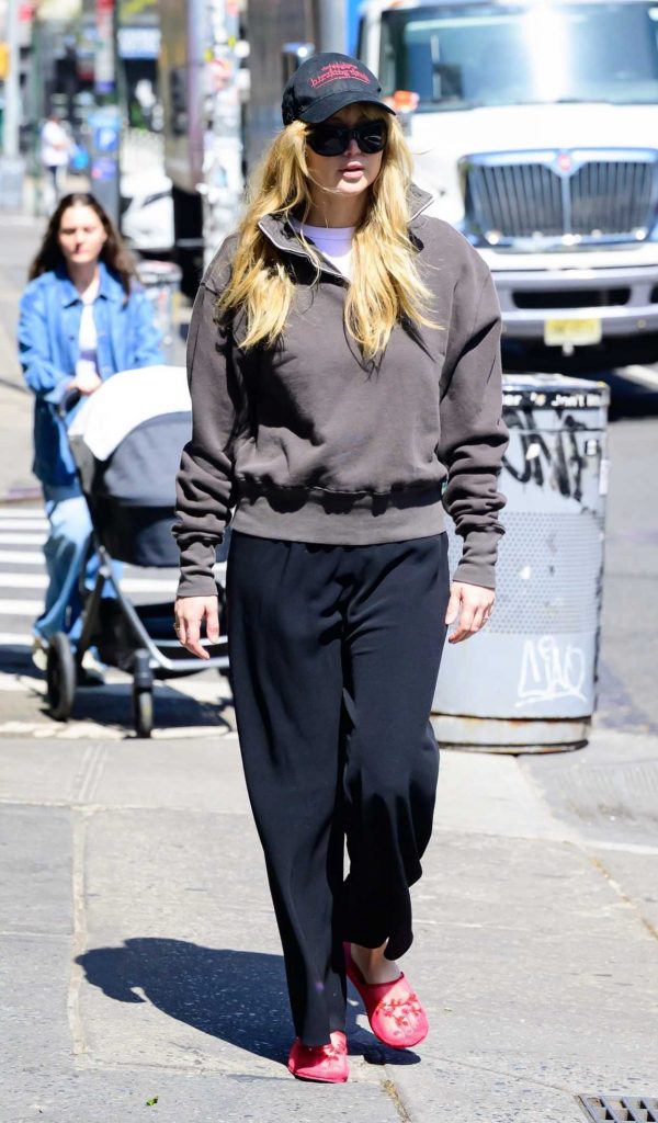 Jennifer Lawrence in a Black Cap