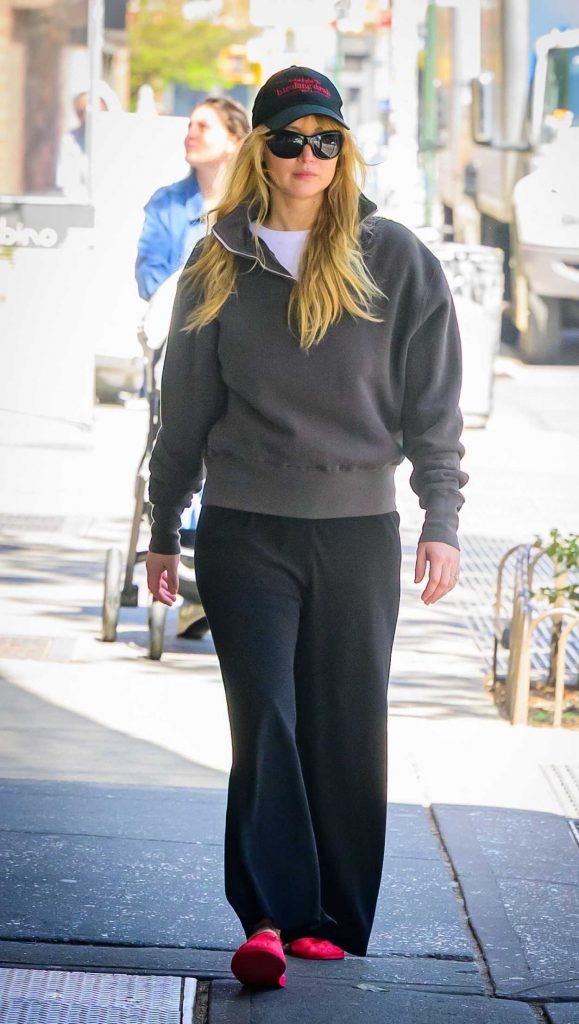 Jennifer Lawrence in a Black Cap