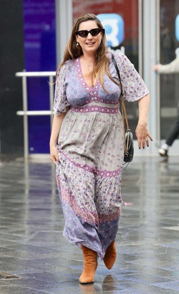 Kelly Brook in a Patterned Dress