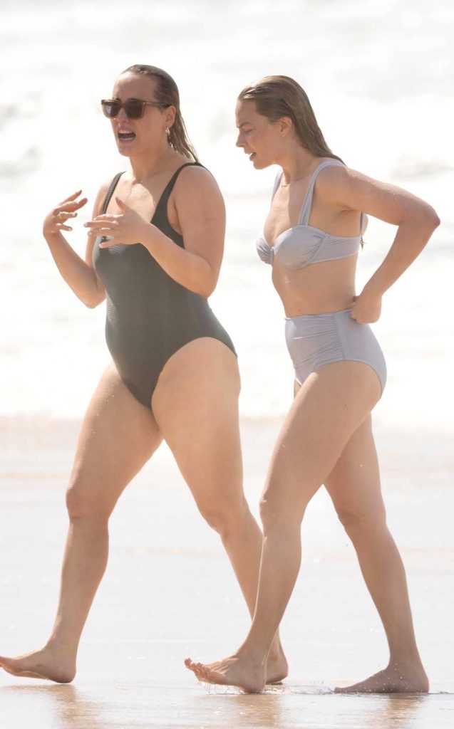 Margot Robbie in a Grey Bikini