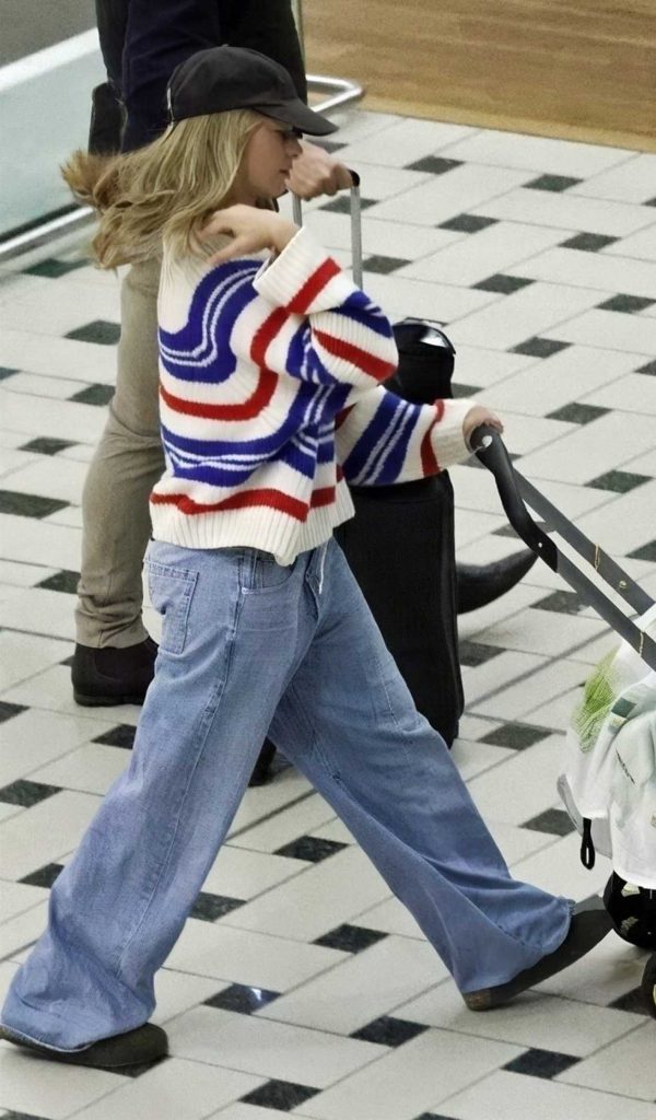 Margot Robbie in a Striped Sweater