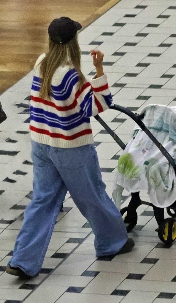 Margot Robbie in a Striped Sweater