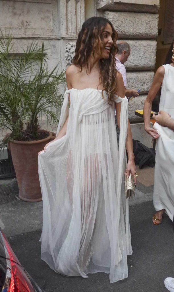 Eiza Gonzalez in a White Dress