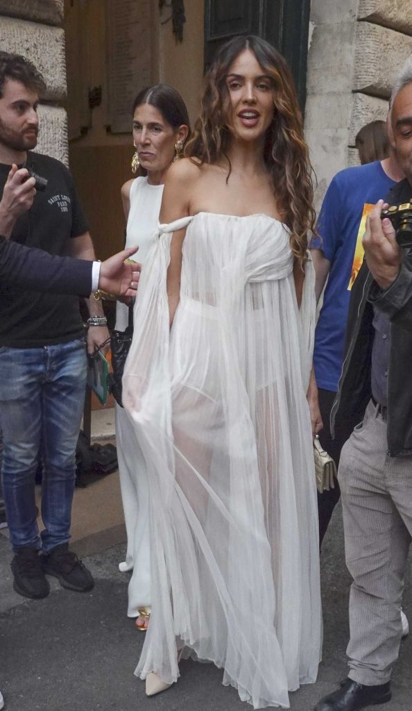 Eiza Gonzalez in a White Dress