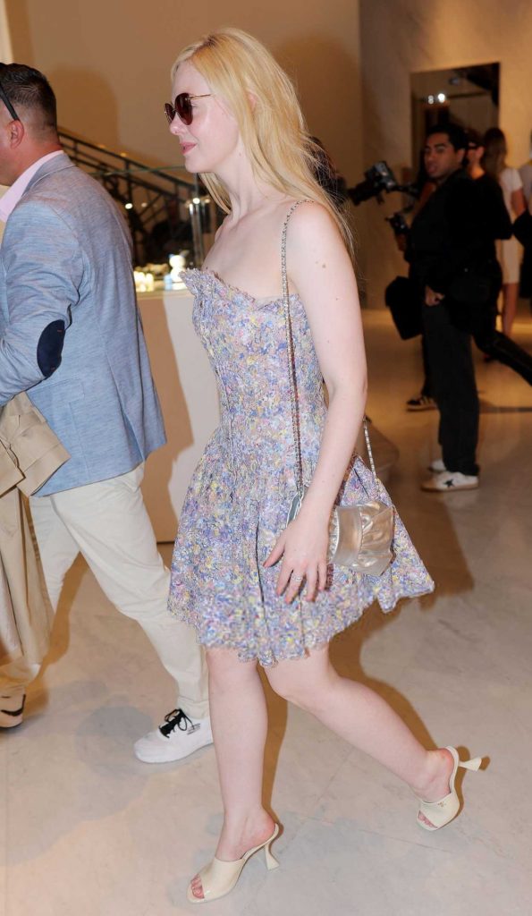 Elle Fanning in a Floral Chanel Dress