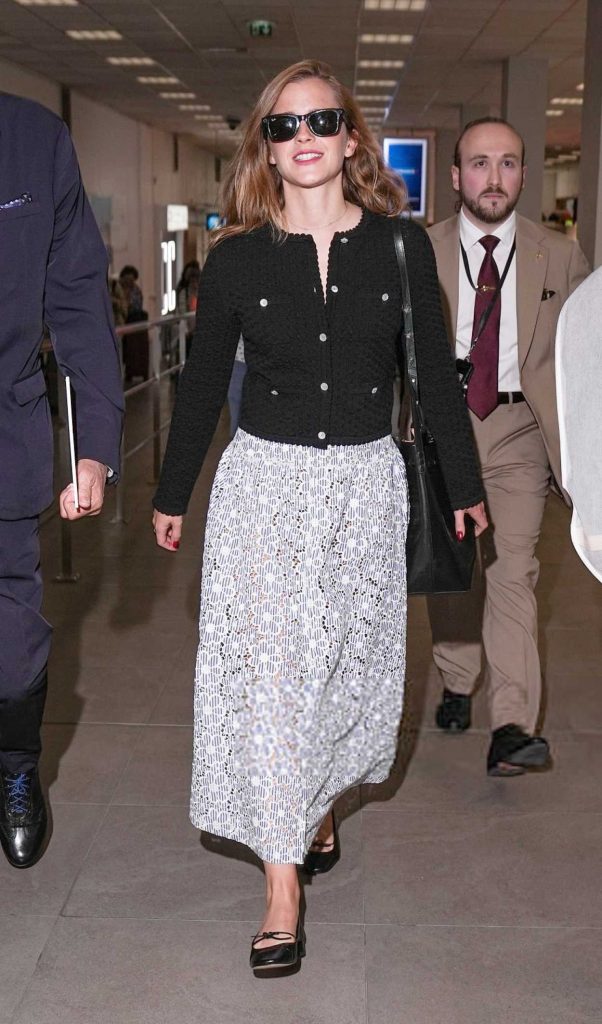 Emma Watson in a Black Cardigan