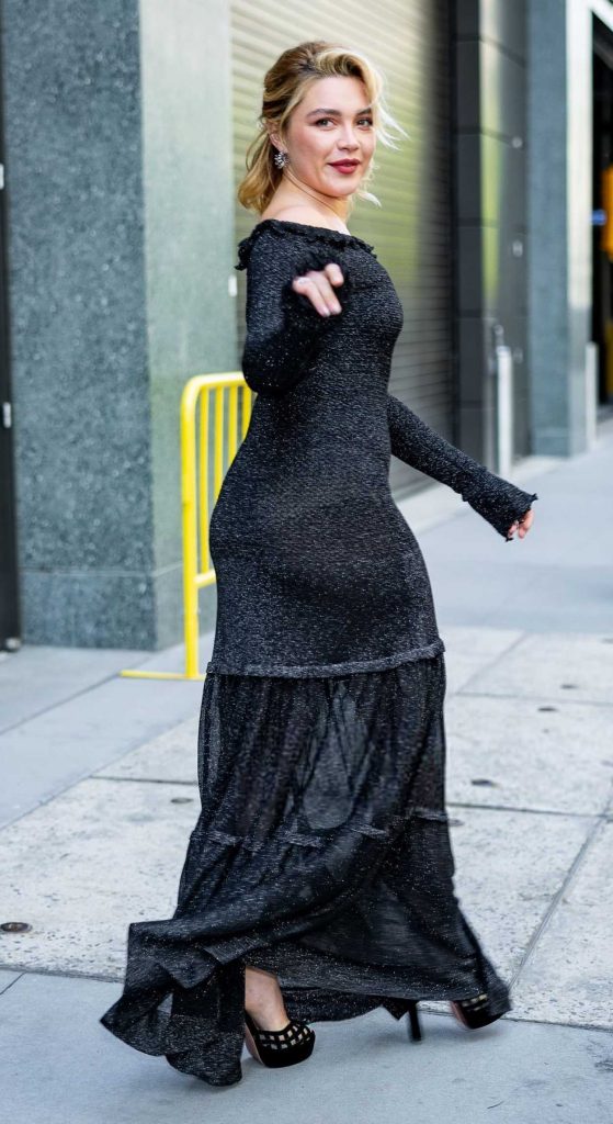 Florence Pugh in a Black Dress