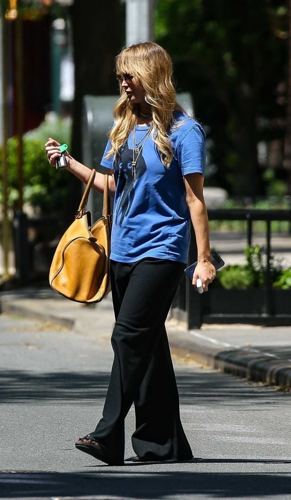 Jennifer Lawrence in a Blue Tee