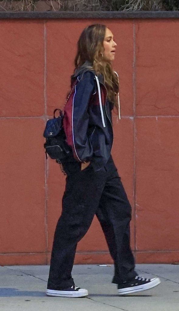 Jessica Alba in a Black Jacket