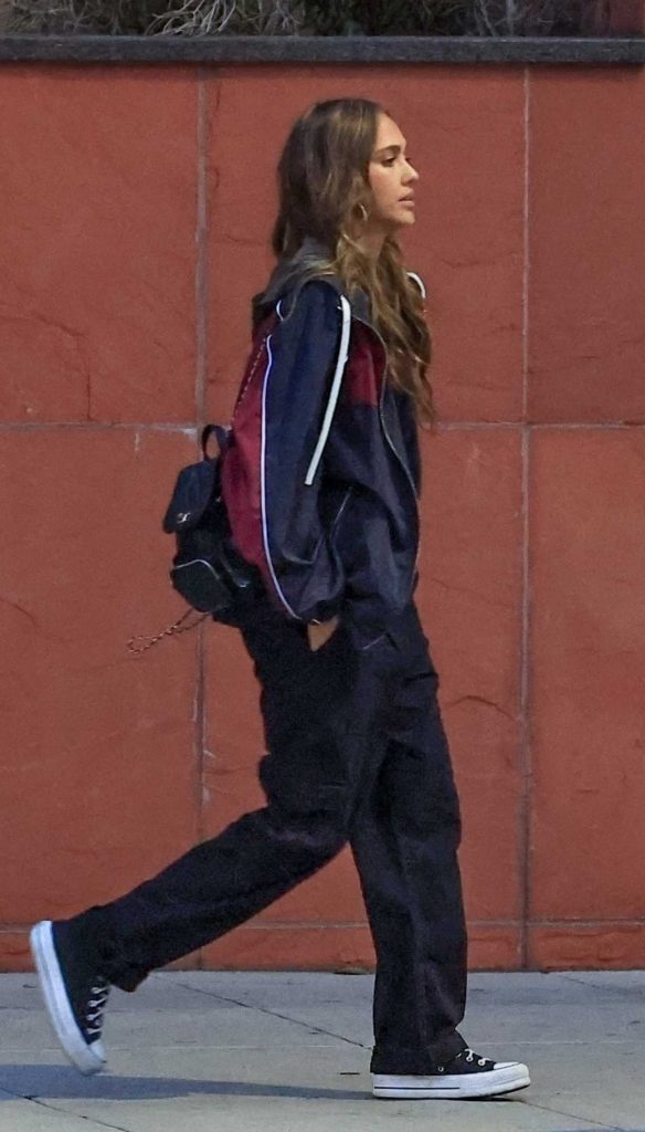 Jessica Alba in a Black Jacket