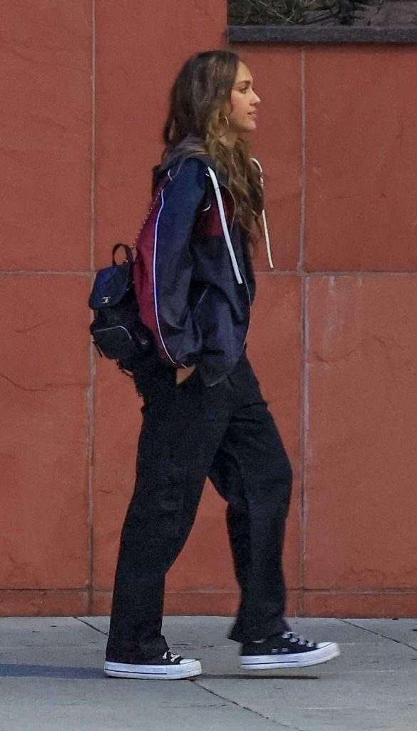 Jessica Alba in a Black Jacket