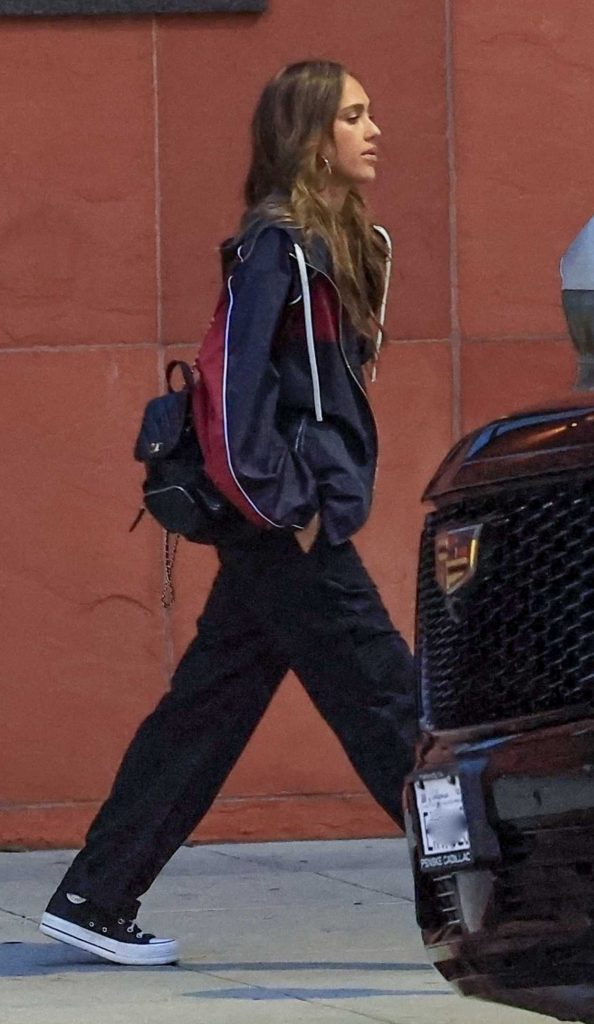 Jessica Alba in a Black Jacket