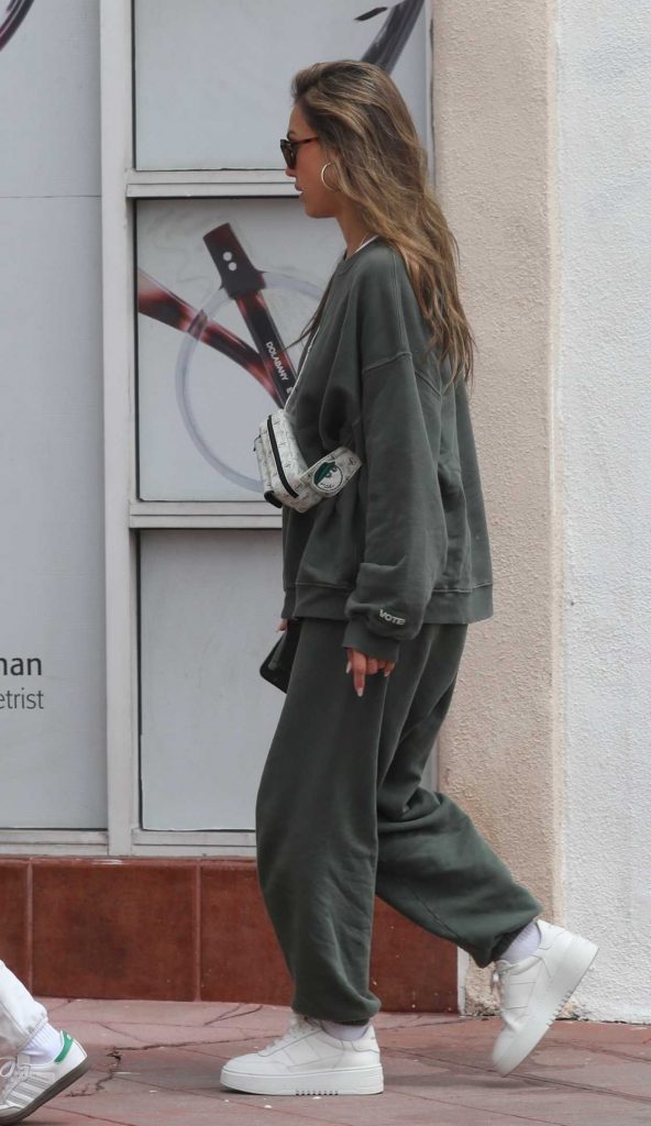 Jessica Alba in an Olive Sweatsuit