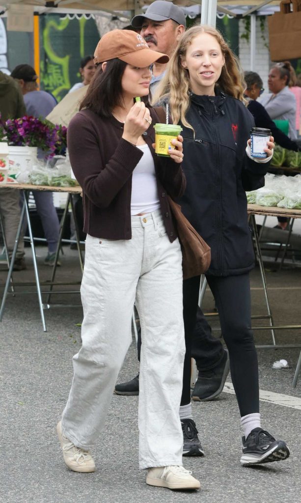 Lucy Hale in a Brown Cardigan