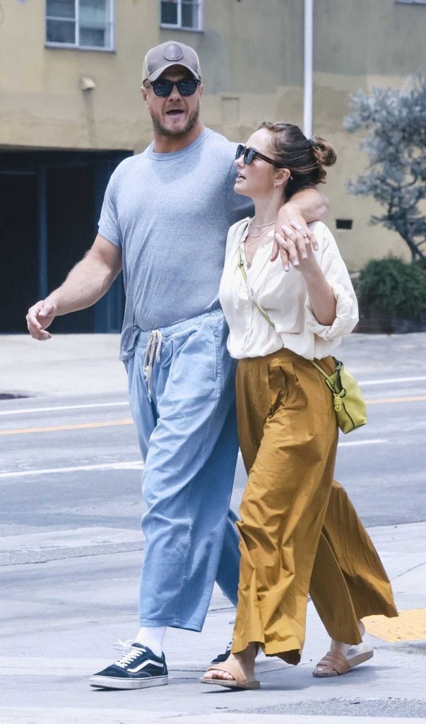 Minka Kelly in a Beige Blouse