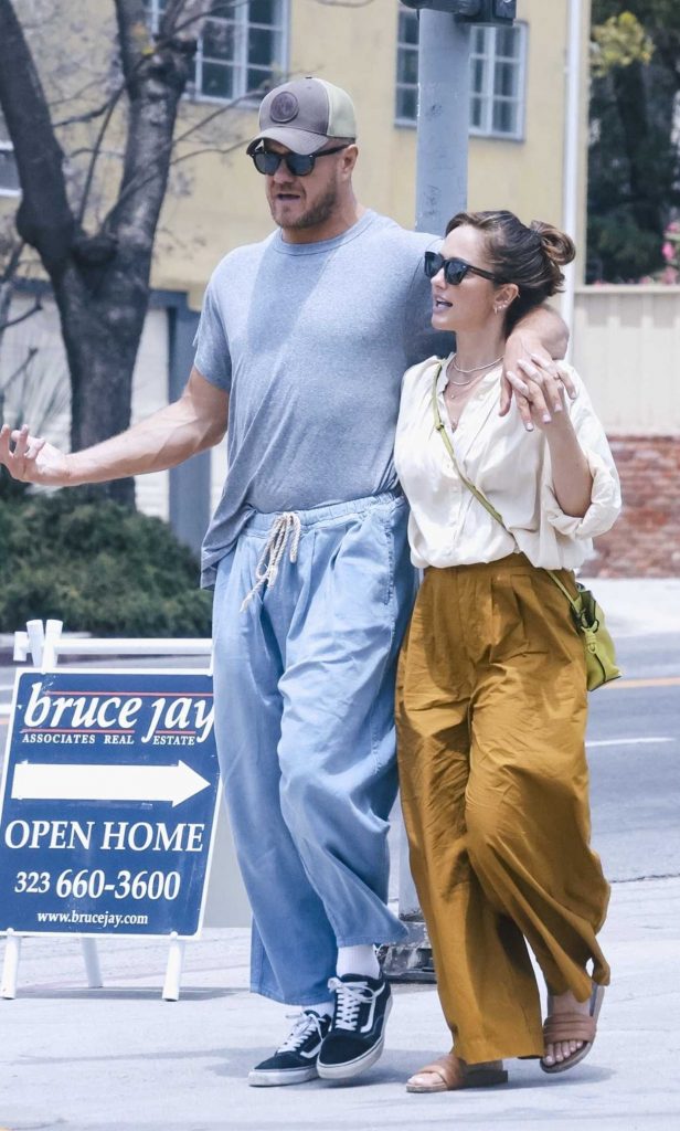 Minka Kelly in a Beige Blouse