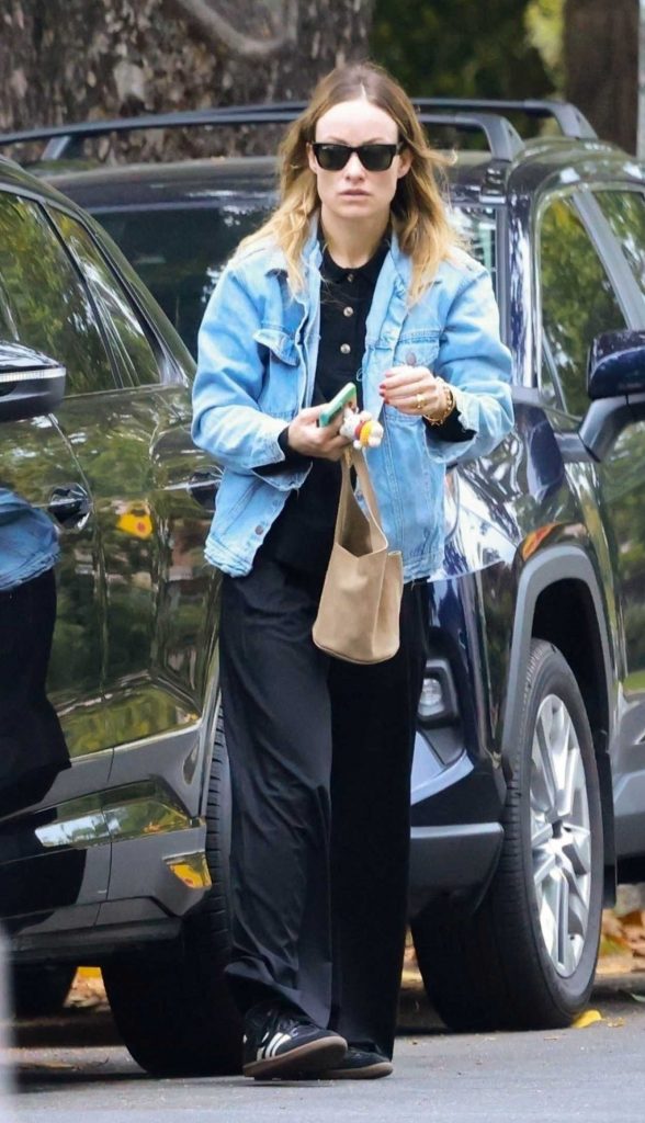 Olivia Wilde in a Blue Denim Jacket