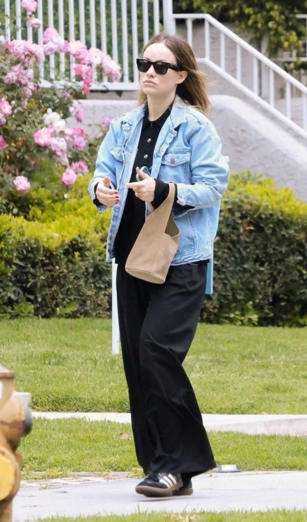 Olivia Wilde in a Blue Denim Jacket